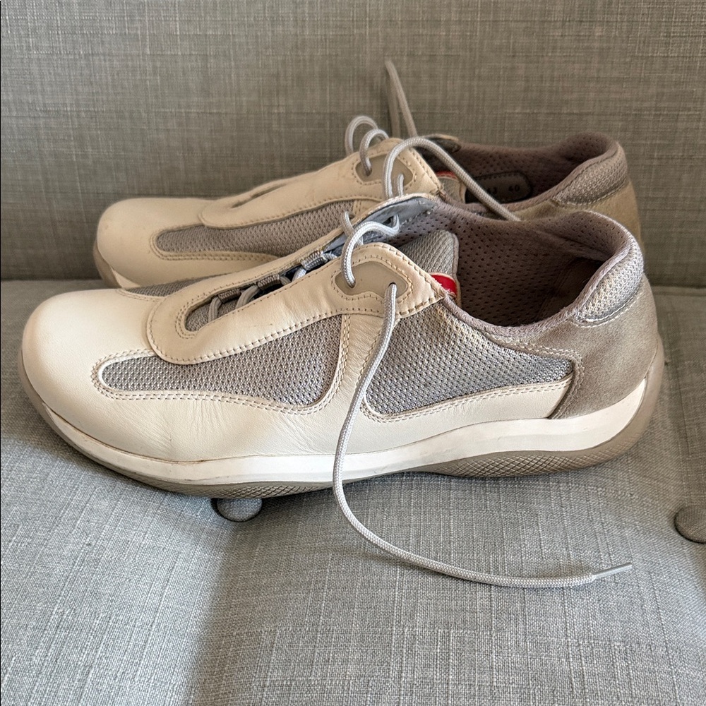 Prada Women’s America’s Cup Sneakers - Off White/Grey Size 40/10 - Picture 4 of 9